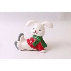 Mervyn's, Tumbling Christmas Bunny, Skating, Ceramic Figurine, Made in Japan